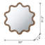 Miroir décoratif 30,28 "x 30,85" avec cadre en bois exceptionnel, salon, chambre à coucher et hall d'entrée