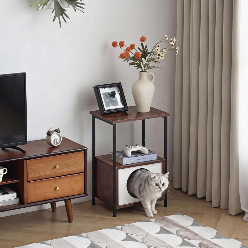 Table d'appoint cachée 2 en 1 pour chat