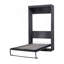 Lit escamotable simple avec garde-robe et tiroirs, lit de rangement, peut être plié dans une armoire, gris