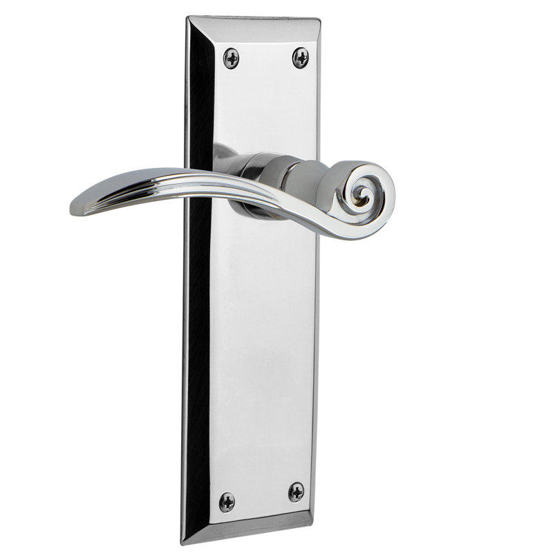 Plaque d'intimité New York (lit et salle de bain) avec levier Swan, 2-3/8 po, Chrome brillant