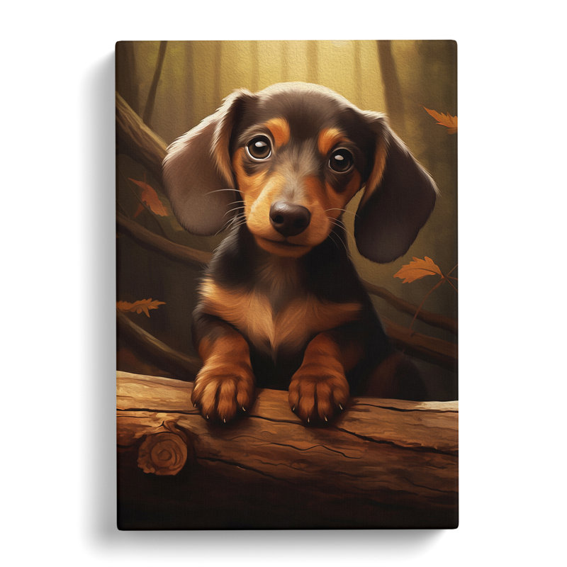 Dachshund Digital - Wrapped Canvas, 76cm H x 50cm W x 3cm D