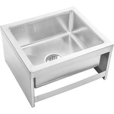 24" W x 24" L x 13" H Stainless Steel Floor Mount Mop Sink - NSF Certified