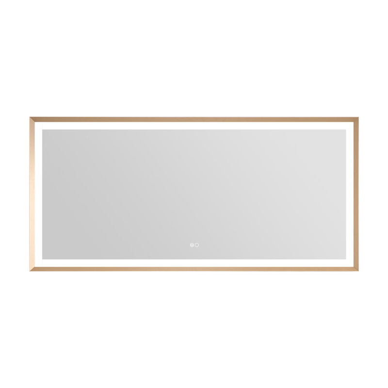 Miroir de salle de bain Edlun, Or brossé, 28 po x 60 po