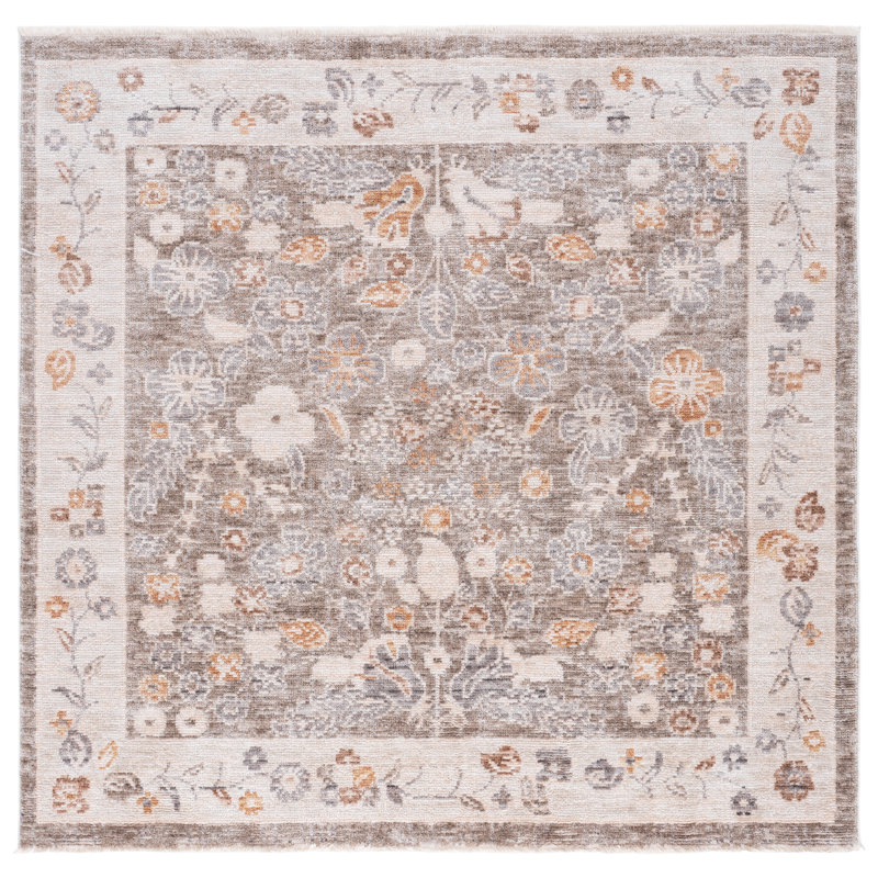 Tapis d'intérieur floral Martha Stewart 110 Performance, Carré 6 pi 3 po