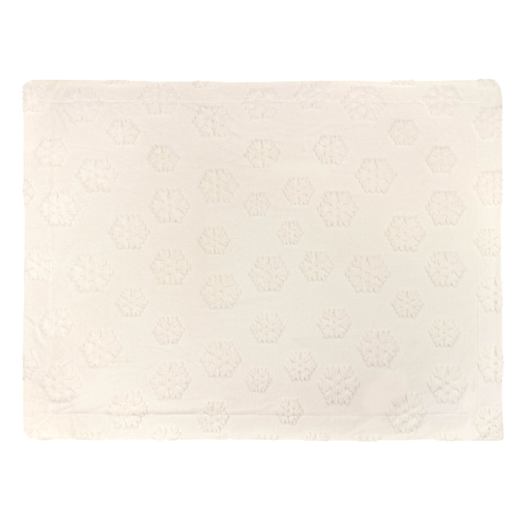 furn. - Snowflakes Faux Fur Throw - White - 150x200cm - Image 4