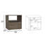 Table de chevet H 20 po, plateau supérieur, tablette ouverte, une armoire