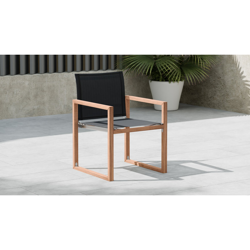 Fauteuil de salle à manger de patio Tulum, Noir