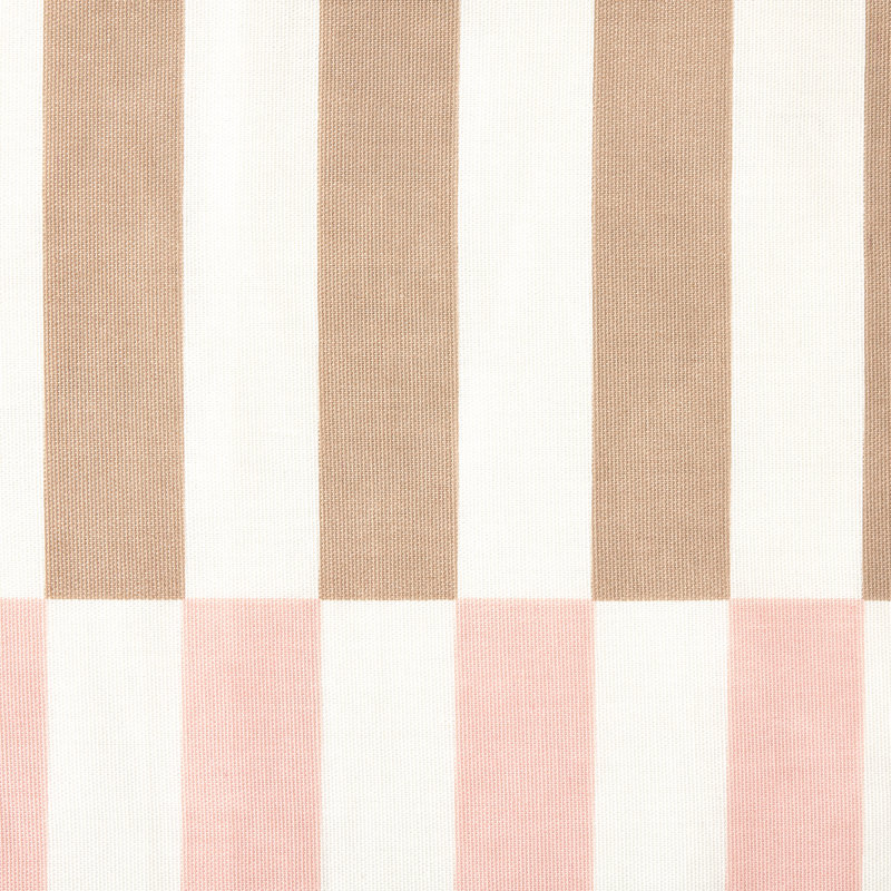 Adeline Pink Beige Yellow Cotton Stripe Shower Curtain 70" x 72"