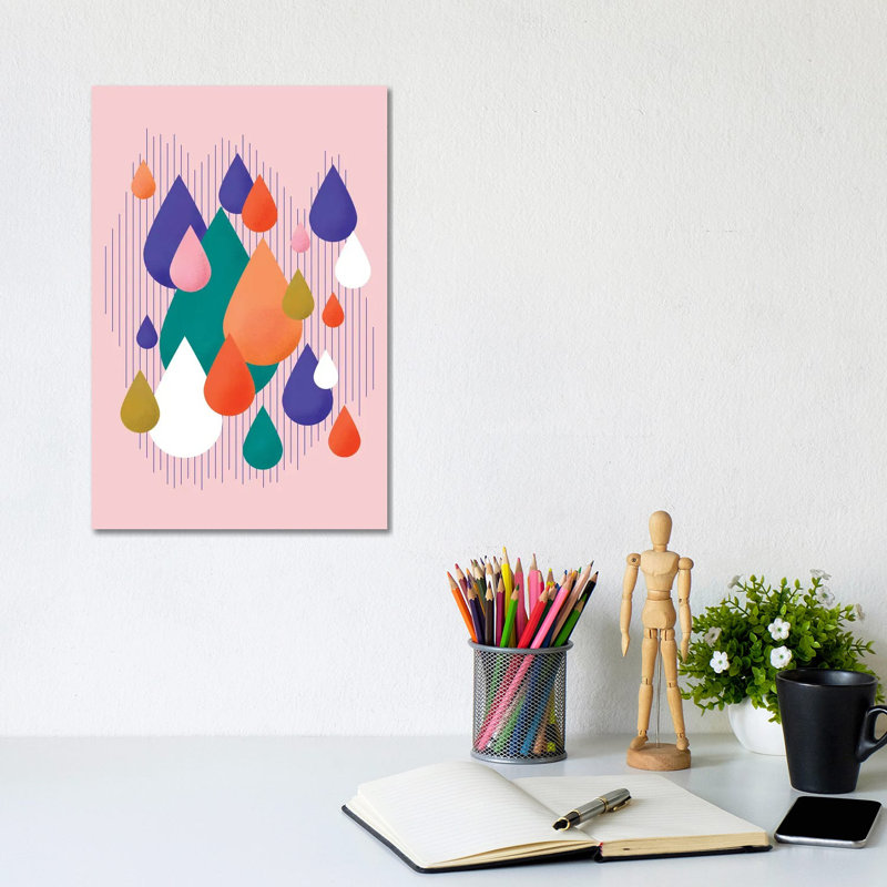 Colorful Rain Drops by Show Me Mars - Gallery-Wrapped Canvas Giclée on Canvas, Canvas, 20.32 cm H x 30.48 cm W