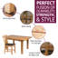 Camberley Oak Butterfly Extending Dining Table With Oak Chairs, Charcoal Grey Fabric Seat-130671858