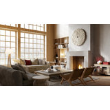 Reeded Cast Stone Fireplace Surround with Standard Hearth