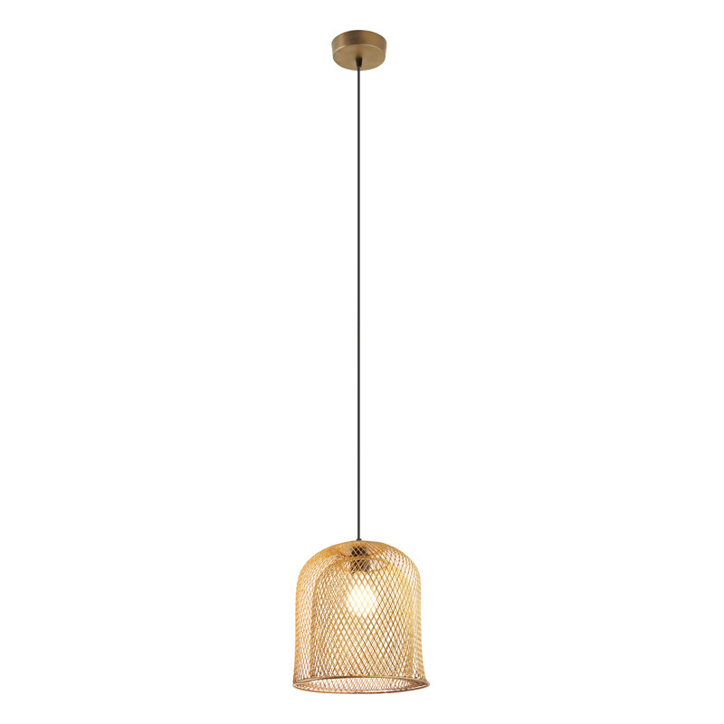 10.1"W Gold Bell-Shaped Pendant Light