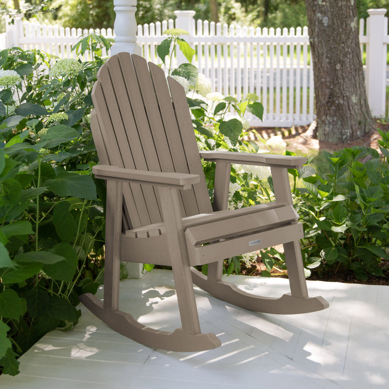 Hamilton Recycled Plastic Adirondack Rocking Chair, Brown