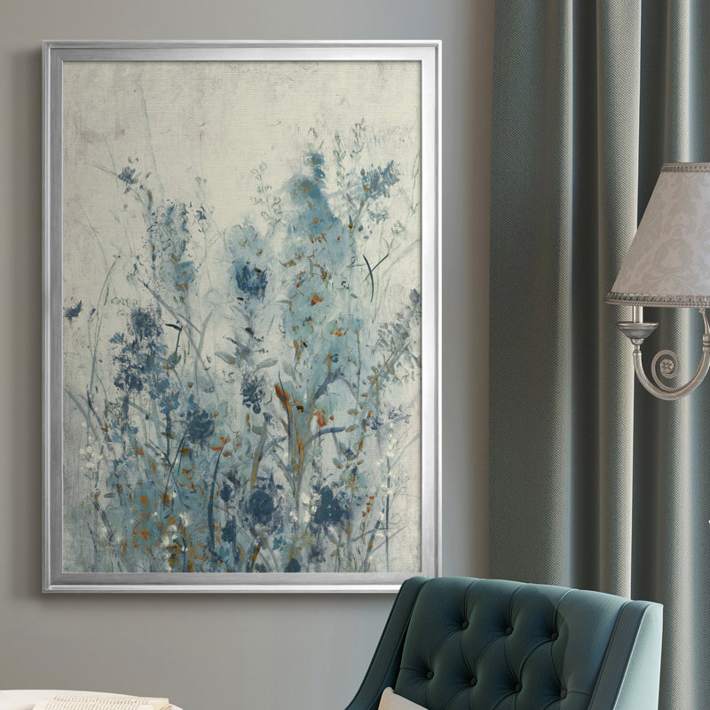 Toile encadrée de qualité supérieure AU CH Blue Spring II - prête à être accrochée, Argent, H 30,5 po x l 22,5 po x P 1 po