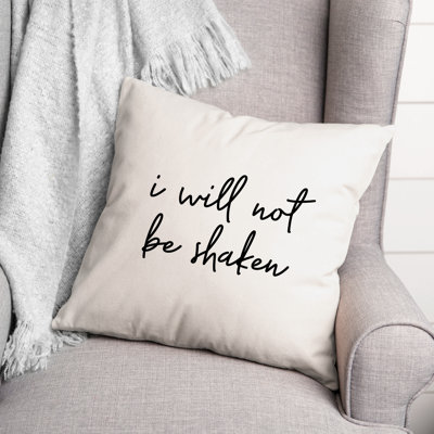 Coussin décoratif noir et blanc Collection I Will Not Not Be Shaken