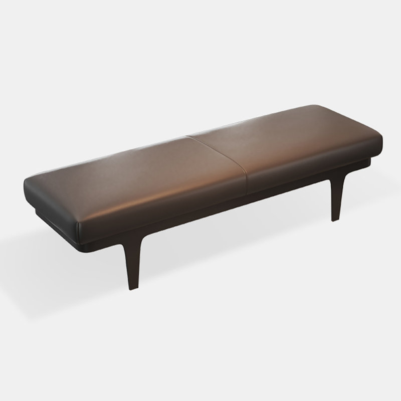 Banc de lit 47,24 pouces en cuir véritable moderne, H 16,54 po x l 47,24 po x P 15,75 po