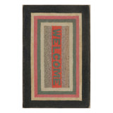 Antique Gift-Sized Hooked Welcome Rug With Polychromatic Borders - Rug & Kilim