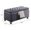 Banc de rangement rembourré en velours Lammie