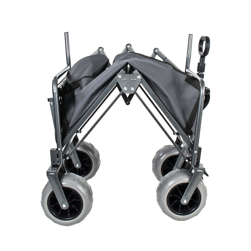 Le chariot pliable 3-en-1 se convertit en banc avec table arrière, chariot pliant robuste pour le camping et la plage, Oui