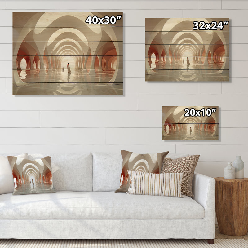 White Tunnel Contemporary Path - impression sur bois naturel, H 10 po x l 20 po x P 0,78 po