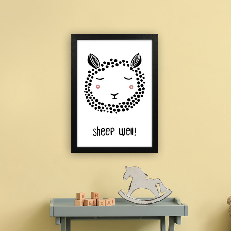 Sheep by Miniofmine - Print, Brown Framed, 46cm H x 34cm W x 3cm D