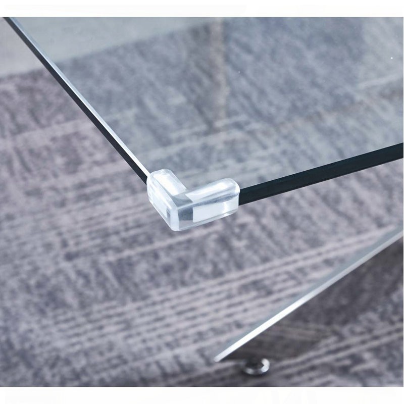 Rectangular Tempered Glass Dining Table for 6 People