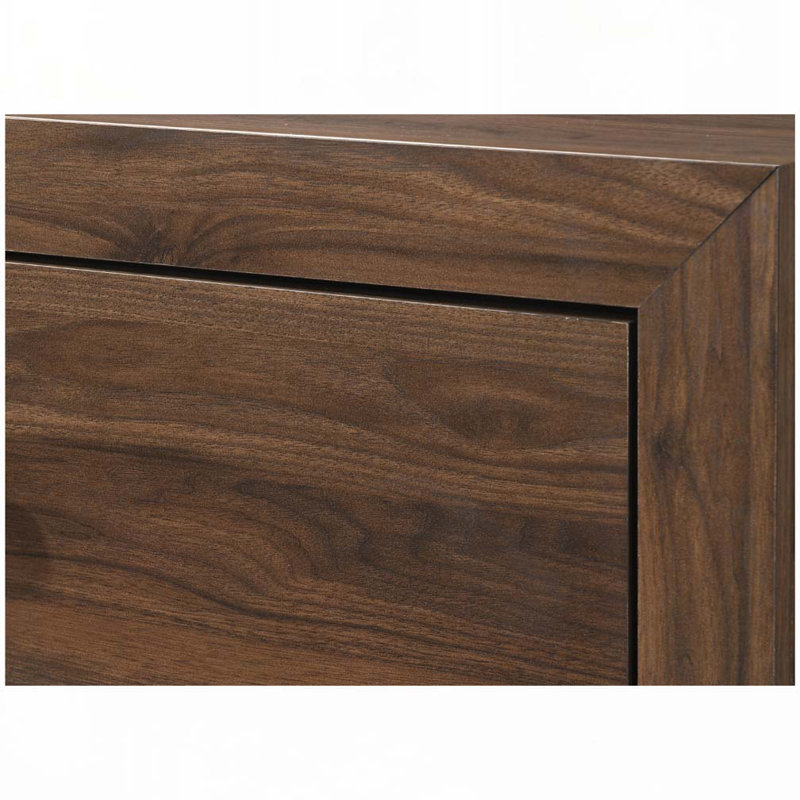 Dhar Wood Bed, Bed Frame With Headboard, Platform Bed Frame, Box Spring Needed, Full, Brown