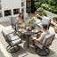 Ensemble de salle à manger 5 pièces pour patio - table ronde de 38 po + 4 chaises berçantes pivotantes