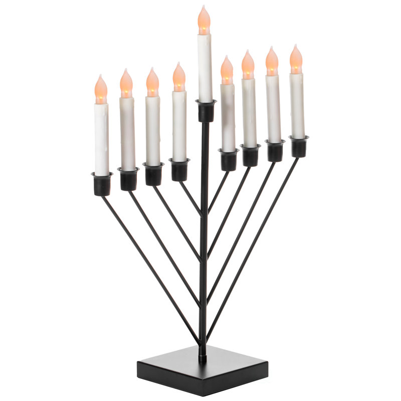 Chaad Judaica Hanoucca électrique à neuf branches, Noir