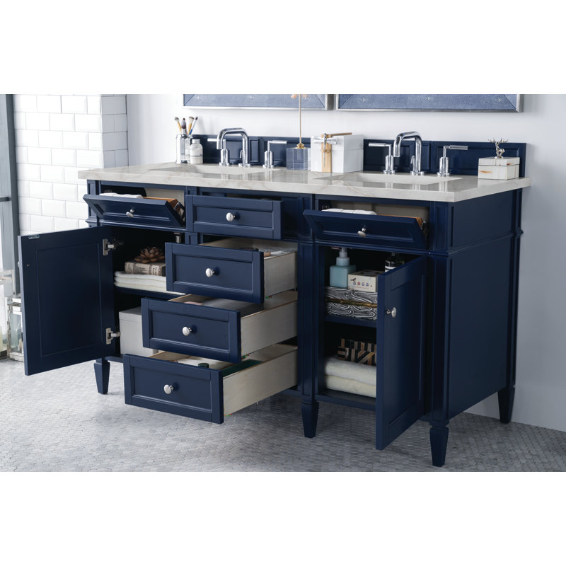 Ensemble de meuble-lavabo double 60 po Dussault, Pacane, Sibérien, 8 po