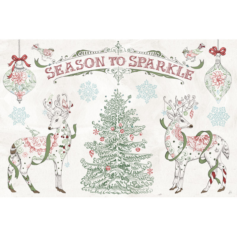 " Christmas Season I " by Daphne Brissonnet, 8" H x 12" W, No, Wrapped Canvas