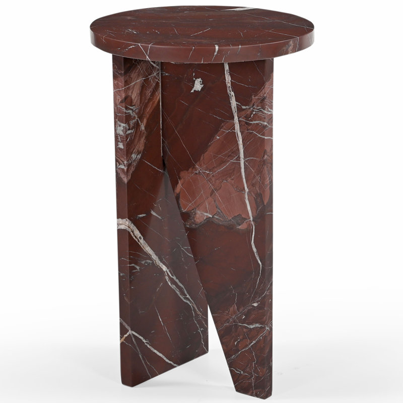 Devlin Marble Drink Table, Red