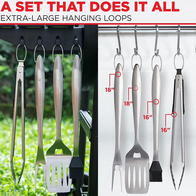 Stainless Steel Dishwasher Safe Grilling Tool Set