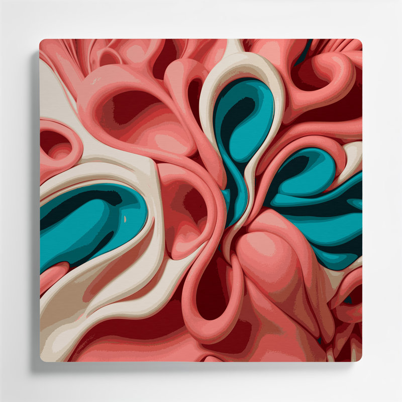 «Biomorphic Abstraction 27», art mural en métal rouge, H 12 po x l 12 po