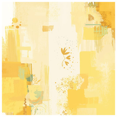 Abstract Yellow Brushstrokes Double Sided Throw Pillows