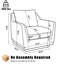 Fauteuil d'appoint rembourré en chenille entièrement pivotant à 360 °-1208922677