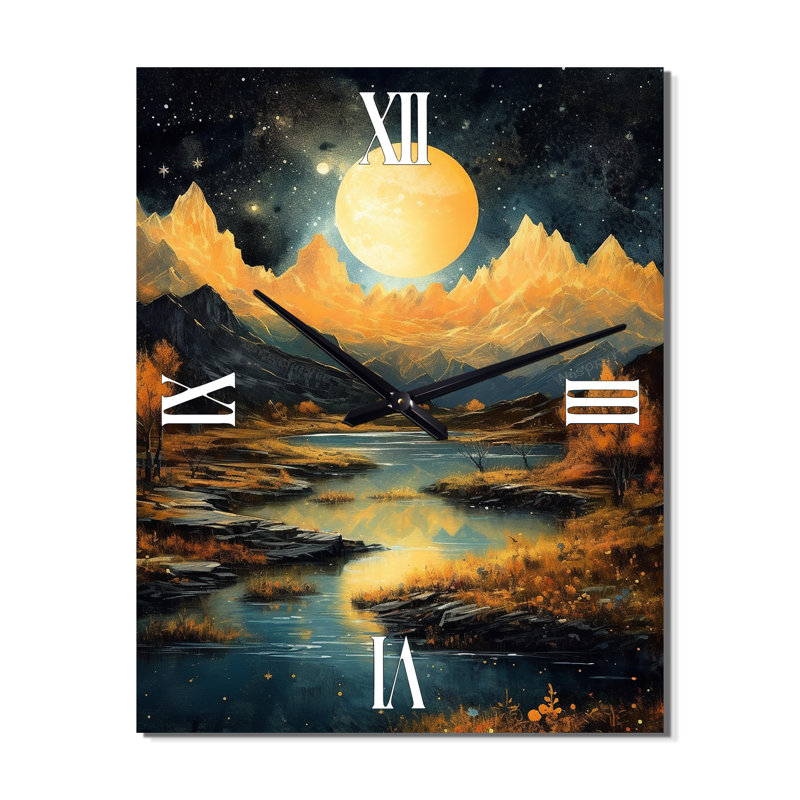 Horloges murales Bold Mountain - Lakes & Rivers, Grand