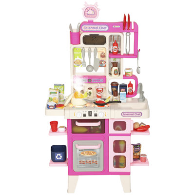 AIYAPLAY Kids Pretend Role Play Set with Realistic Lights & Sounds, Pink
