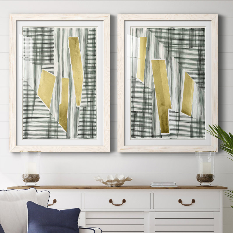 " Shadow Screen I " 2 - Pieces, 37.5" H x 27.5" W x 1" D, White