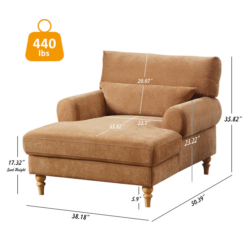 Chaise longue rembourrée avec dossier réglable Davene, Mélange de polyester cari