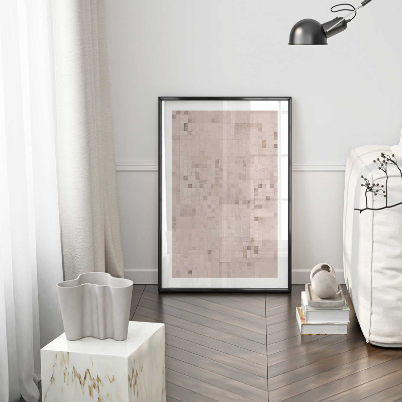 Mosaïque matricielle v1, H 14 po x l 11 po x P 1,25 po, Érable brut encadré