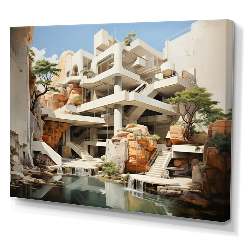 " Dam Structural Symphony Architectural ", 34" H x 44" W, Toile tendue