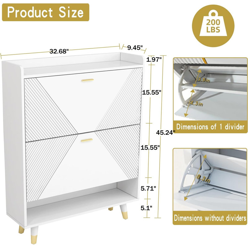 Rangement pour chaussures Enijah, Blanc