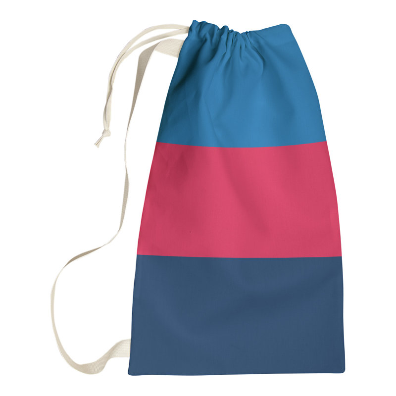 Laundry Hamper with Handles, Large ( 36" x 28" x 1.5"), Blue/Red/Navy