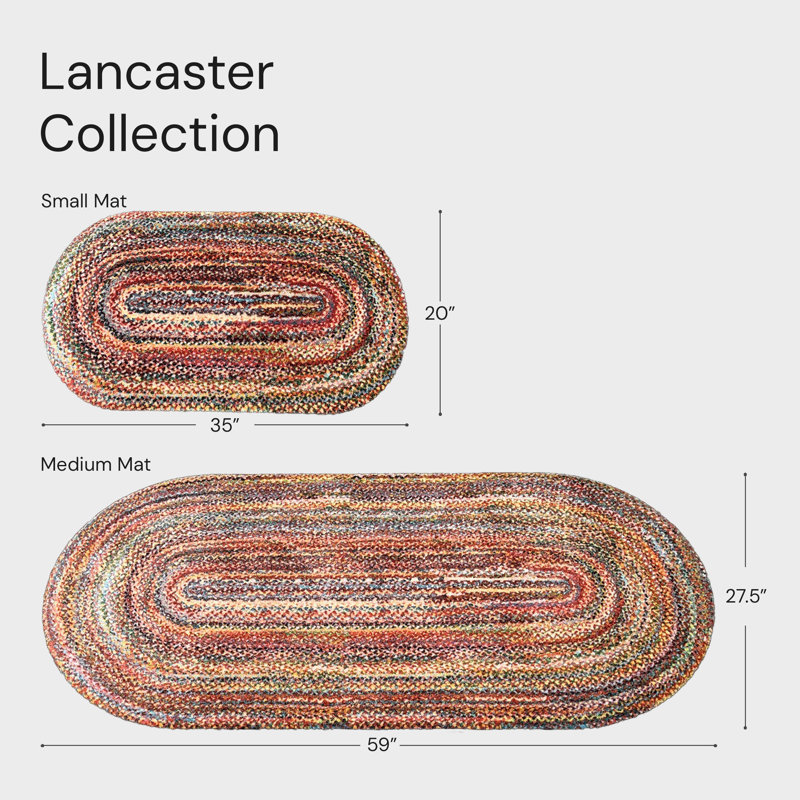 Tapis rond lavable Lancaster, L 20 po x L 35 po, Rouge