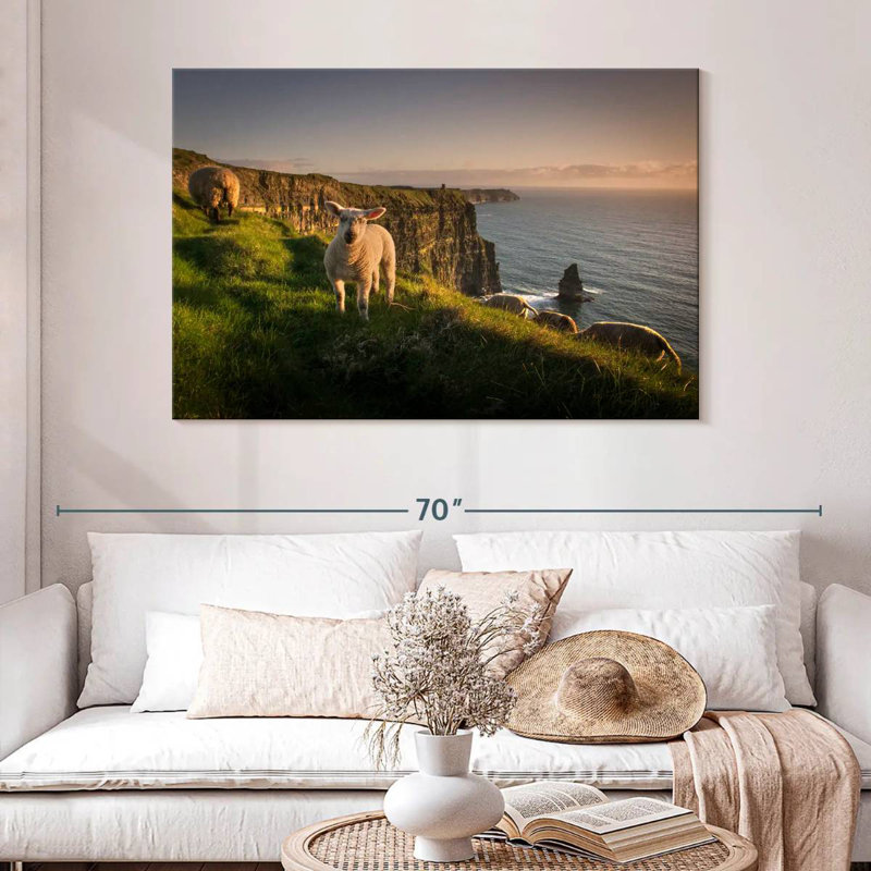 Brampt Moher Cliffs Sheep, 32" H x 48" W