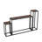 3-Piece Narrow Console Table Set, High-End Edge Wrapped Industrial Entryway Table for Hallway Living Room, Rural Brown Black