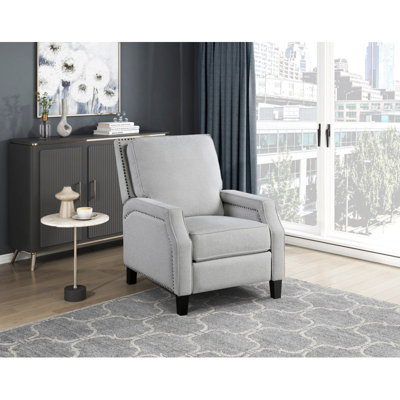 Fauteuil inclinable de style transitionnel à dossier poussoir, fauteuil confortable