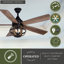 Ventilateur de plafond de style maison de campagne en teck noir et bruni Okanagan