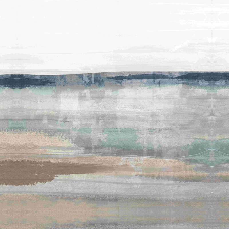 «Coastal Horizon View», peinture sur toile tendue, H 12 po x l 12 po